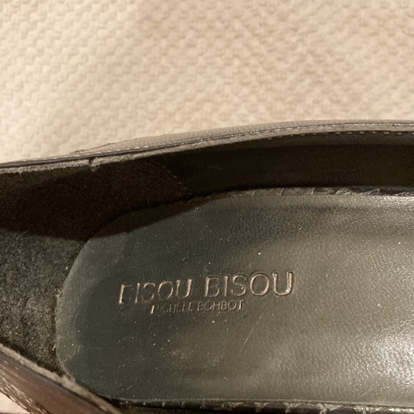 Bisou Bisou Michele Bohbot Retro Leather and Suede Peep Toe Pumps Heels Size 8M - Picture 6 of 14